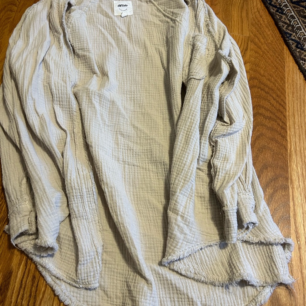 Aerie Cream Button Down Shirt